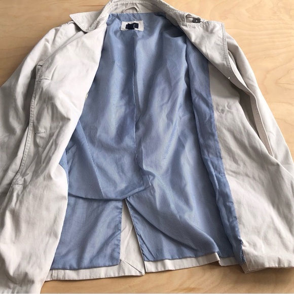 GAP Slick Rock Trench Coat Beige Double Breasted Medium Cotton Belted Outwear. - Picture 3 of 11